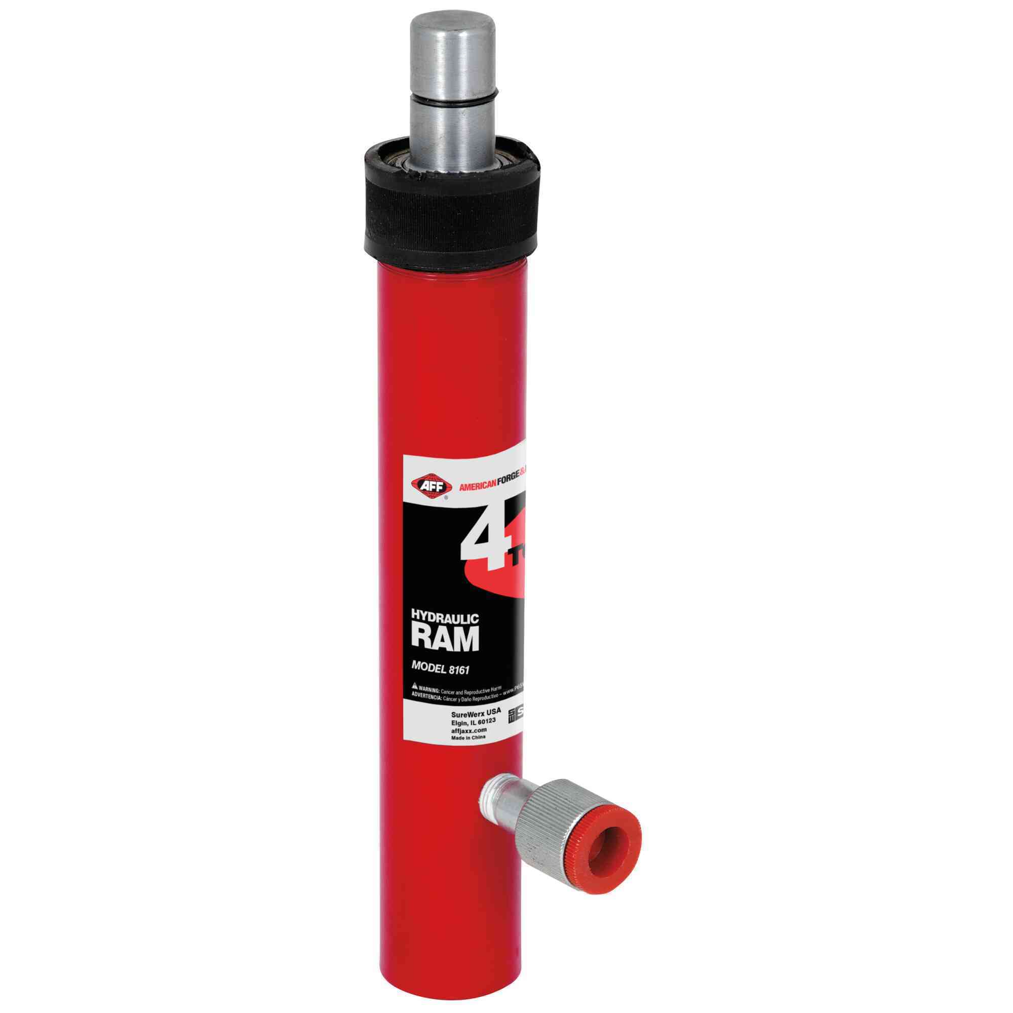 American Forge & Foundry Hydraulic Ram — 4-Ton Capacity, 10.5in. Compressed Length, 15.24in. Extended Length, 4.75in. Stroke, Model# 8161